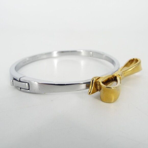 Kate Spade Silver and Gold Tone Bow Bangle Bracelet - Picture 3 of 7